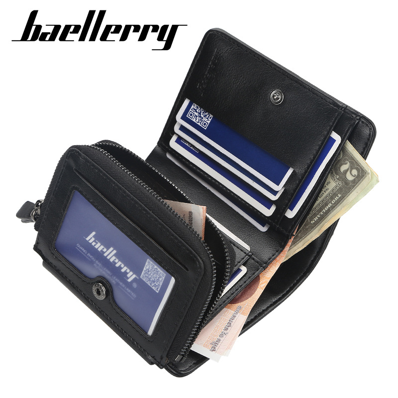New men's short wallet with multiple card slots, 3 folds, a stylish thin card bag, large capacity, practical and convenient high-end zero wallet_voghion.com