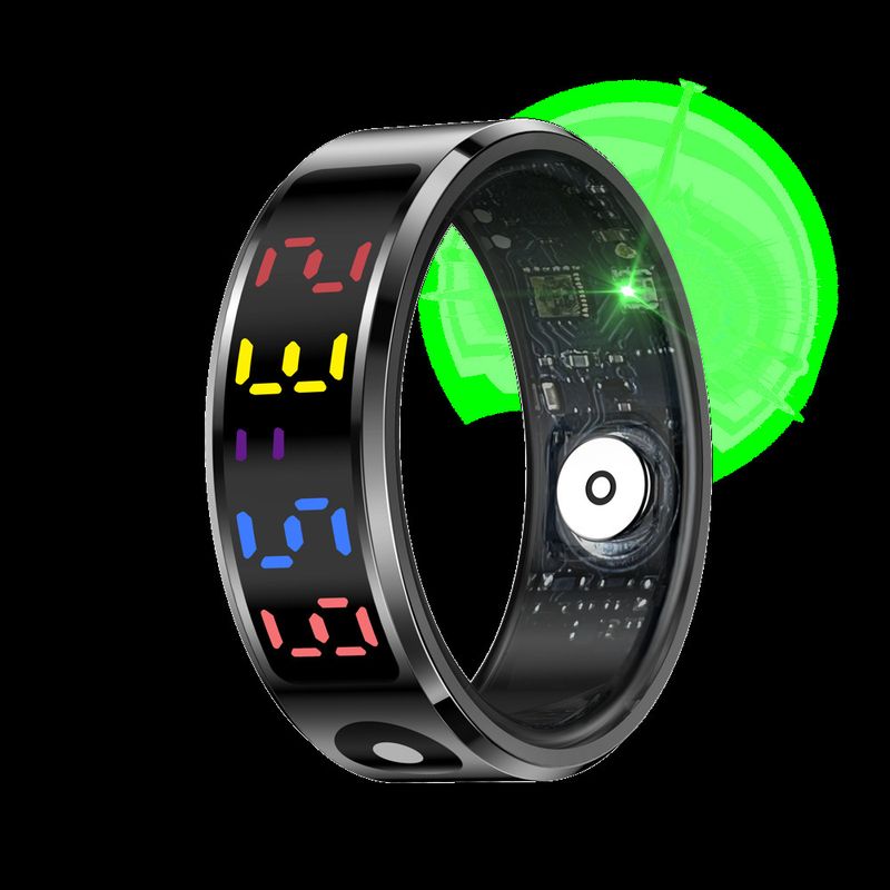 Trendy Items New R12pc Smart Color Screen Display Ring Sleep Heart Rate Blood Oxygen Health Monitoring Bluetooth_voghion.com