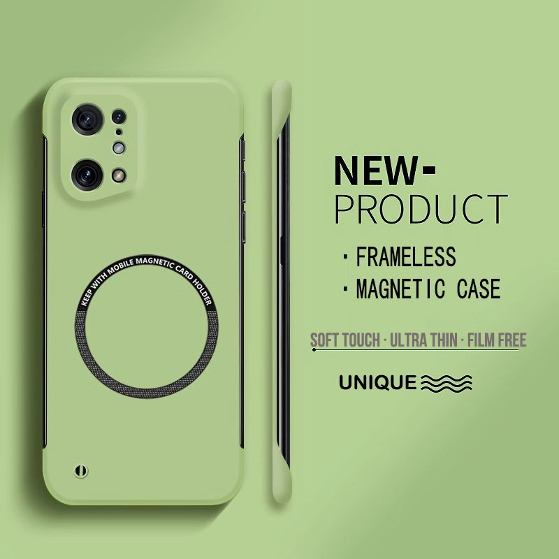 Funda de teléfono ultradelgada rígida de policarbonato con imán y sin marco para Oppo Reno 5 6 8 Find X3 Neo Lite X5 Pro con carga inalámbrica mate_voghion.com