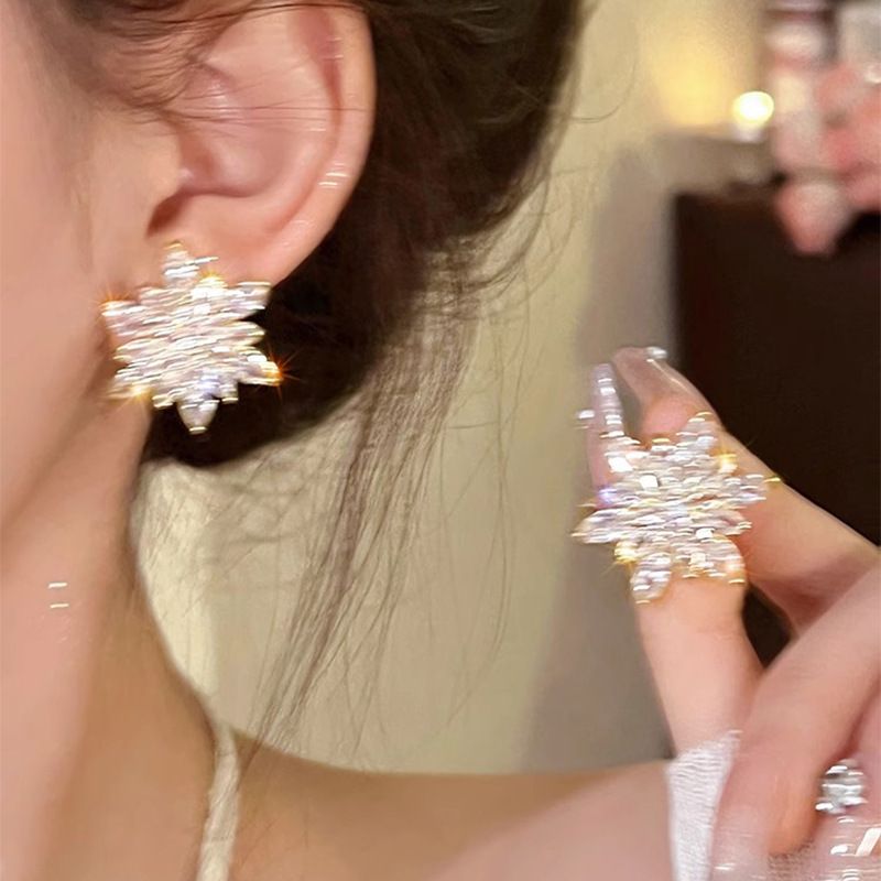 ins Style Simple Silver Needle Versatile Earrings Light Luxury Commuter Metal Circle Earrings Women's High-end Earrings_voghion.com