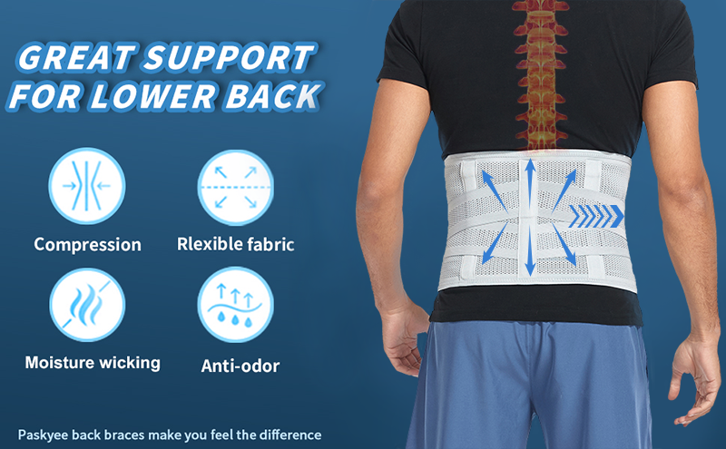 Destek Erkekler Bel Kemeri Sırt Ağrısı Bel Eğitmeni Düzeltici Kemer Spor Bel Koruyucu Ağırlık Kaldırma Spor Vücut_voghion.com