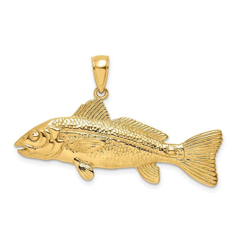 14K 3-D Red Fish Charm_voghion.com