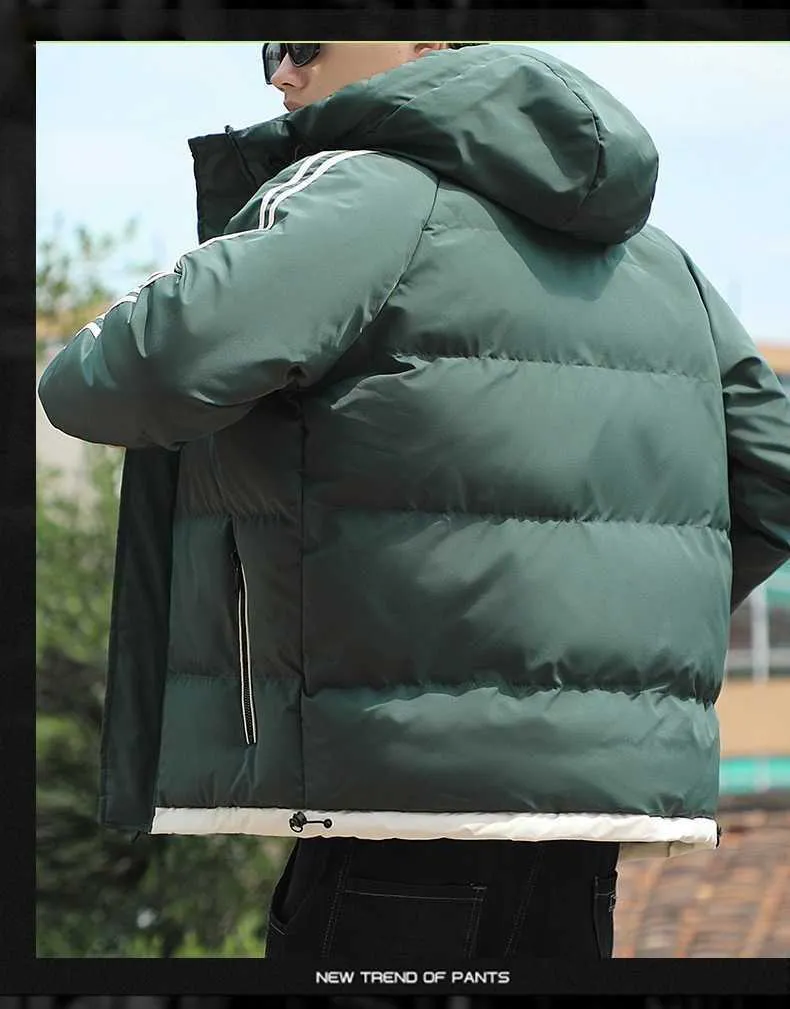 Meeste kapuutsiga talvemantlid, vabaaja jakid, uued moodsed, paksemad, soojad jakiga parkad, veinipunased sulejoped, 4XL, T221006_voghion.com