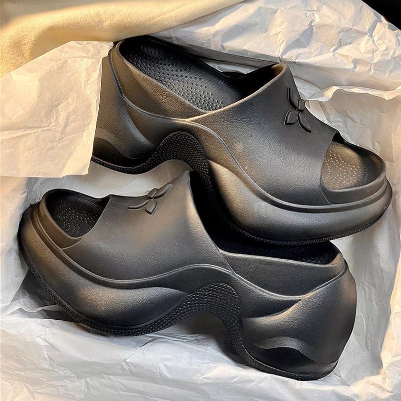 2026 Cross Top Version 9cm Flower Thick Sole Slippers For Women Summer Outdoor Fashion New Platform Height Increasi_voghion.com