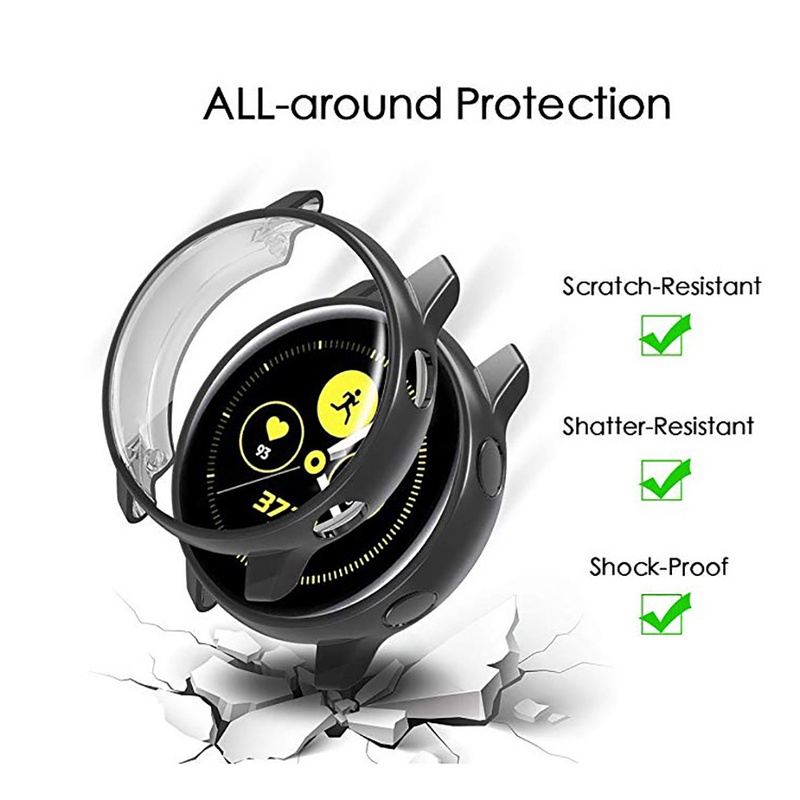 Protective Case For Samsung Galaxy Watch Active 1 2 44MM 40MM TPU Cover Bumper With Screen Protector Smartwatch Accessories_voghion.com