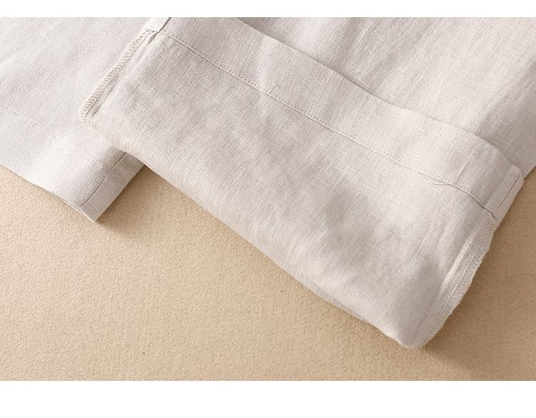 Vêtements pour femmes Coton chanvre jambes larges pantalons longs femmes lâche minceur grande taille taille haute pantalon droit dessiner corde pantalon décontracté pour femmes_voghion.com