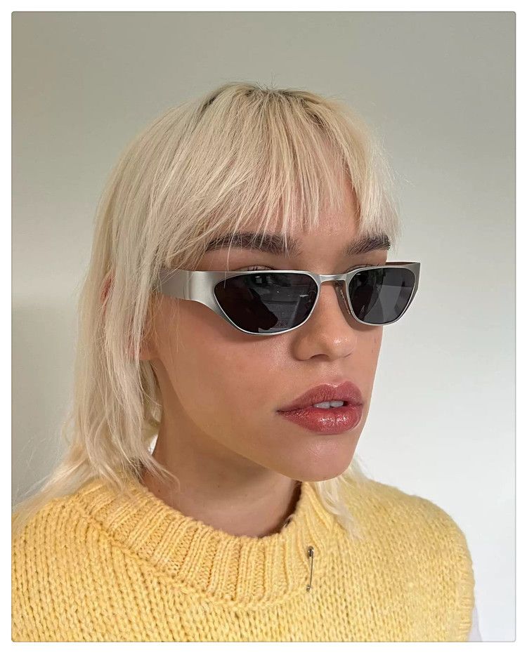 American Style Metal Cat Eye Personalized Concave Shaped For Hot Girls On The Street Fashionable UV Resistant Sunglasses_voghion.com