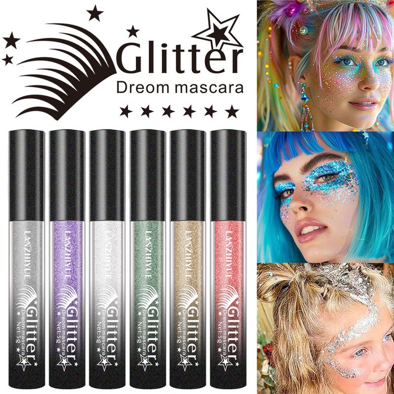 Mascara LANZHIYUE Mascara glitterato perlescente lucido color diamante rotto_voghion.com