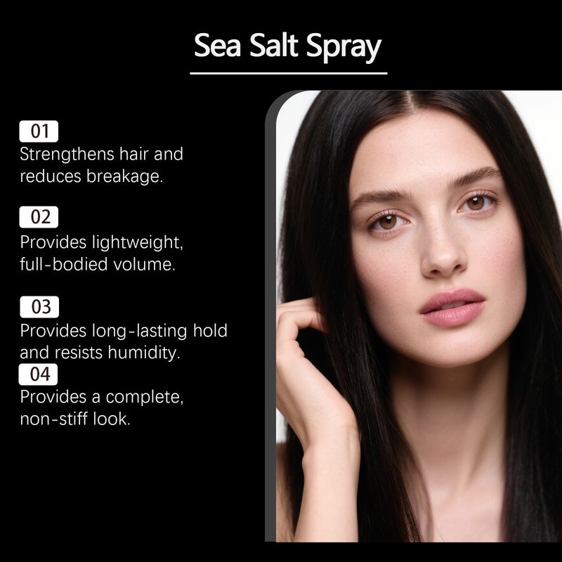 Hoegoa Sea Salt Daily Travel High Crown Top Curly Hair Texture Styling Volumizing Spray_voghion.com