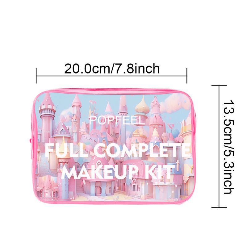 Sets de maquillaje POPFEEL Cosmetics Set Sombra de ojos Lápiz labial Base Set completo Combinación Maquillaje para principiantes_voghion.com