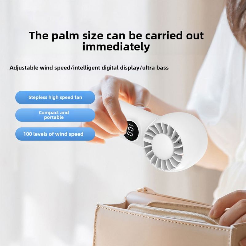 New 100-speed High-speed Handheld Fan Turbo Violent Wireless Usb Charging Portable Small Fan_voghion.com