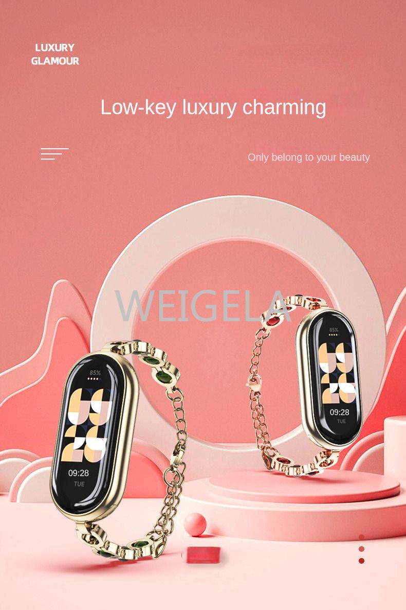 Curea de schimb din oțel inoxidabil pentru Xiaomi Mi Band 8, brățară pentru brățară pentru femei, accesorii pentru ceasuri inteligente_voghion.com