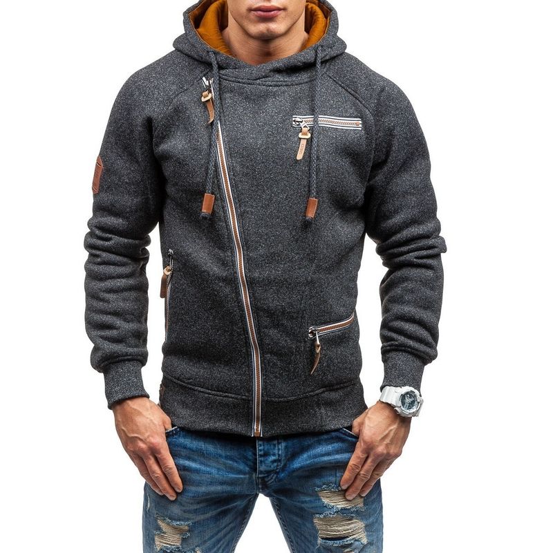 Felpa con cappuccio da uomo Felpa in flanella con filato di fiori cationici con cerniera laterale personalizzata_voghion.com