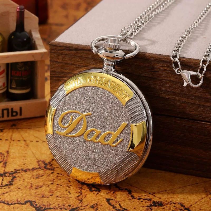 Taschenuhren Vatertagsgeschenk Taschenuhr Mode Retro Neue DAD Taschenuhr Feiertags-Gedenkgeschenk für Vater und Freund (lang_voghion.com