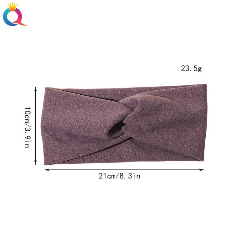 Bandeau en laine de couleur unie, accessoire de coiffure polyvalent pour femme, simple et tendance_voghion.com