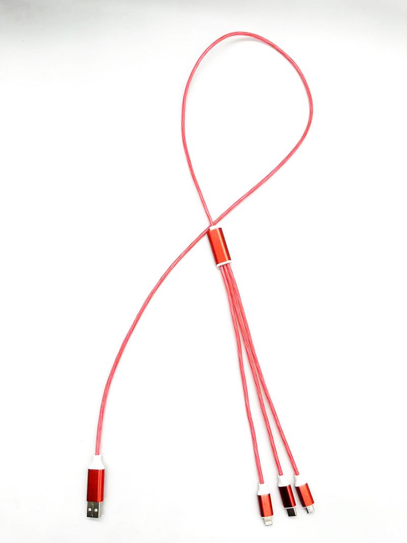 40W Luminous Model Suitable For Iphone Android TypeC Mobile Phone Fast Charging Three In One Streaming Data Cable_voghion.com