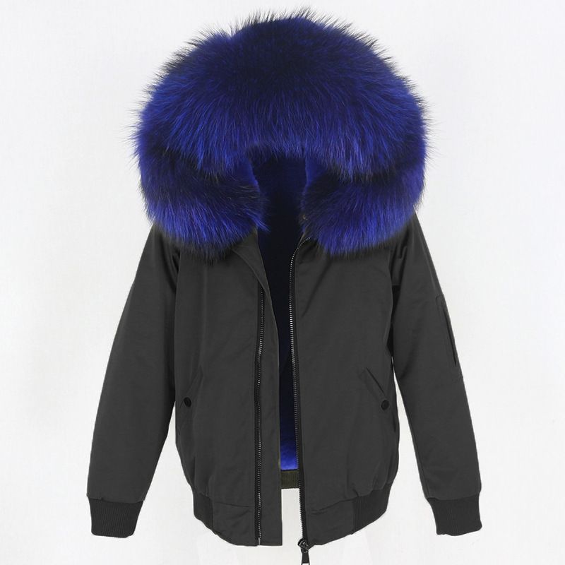 Abbigliamento donna nuovo parka con fodera in pelliccia artificiale ispessita, giacca con collo in pelliccia di volpe vera staccabile, cappotto di pelliccia_voghion.com