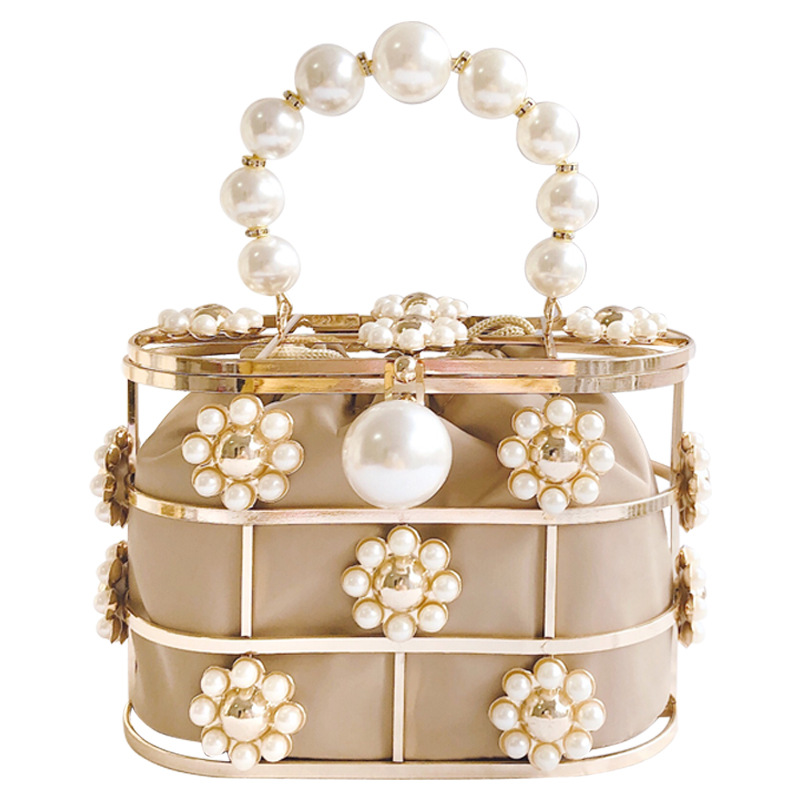 Sac à bandoulière pour femmes, niche française ins, seau de perles à la mode, célébrité, même chaîne, été_voghion.com