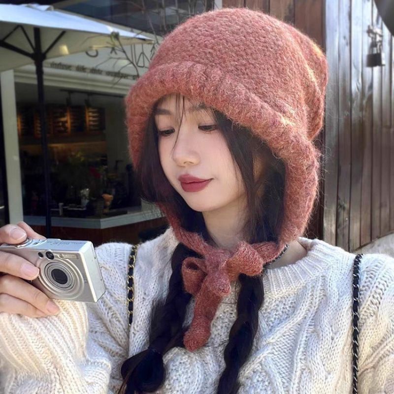 Ethnic Style Bag For Women, Autumn And Winter Balaclava, Warm Ear Protection Knitted Plush Lei Feng Hat, Versatile_voghion.com