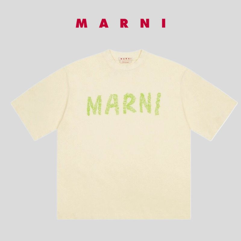 MARNI/Mani Damen Top Summer 2023 Neit Einfarwegt Bedréckt Kuerzärm Ënnerlag Loose T-Shirt_voghion.com