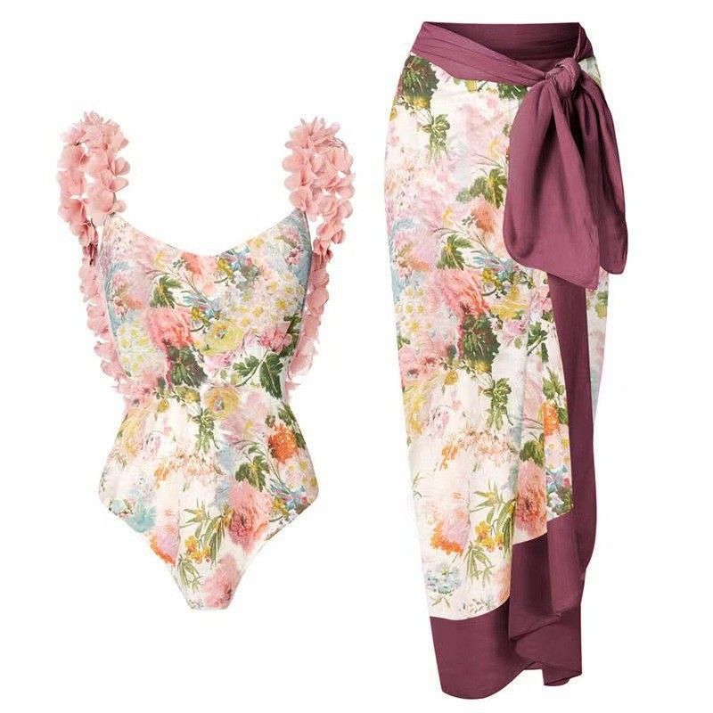 New Floral Print One-Piece Swimsuit For Women - Tummy Control & Backless Design - Quick Dry Polyester Fabric - S/M/L/XL_voghion.com