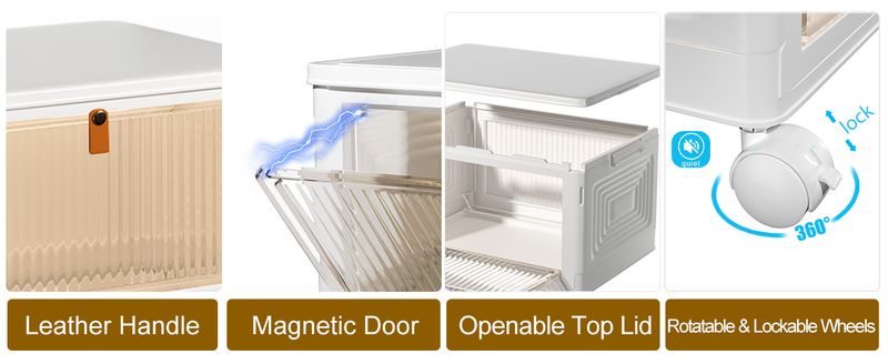 4 Tier Plastic Storage Bins And Boxes Organizer Stackable With Lids For Bedroom, Living Room, Office - Foldable_voghion.com