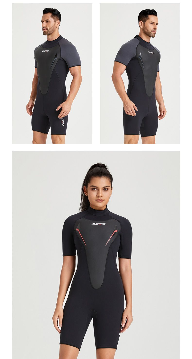 Neien 3MM Tauchanzug Männer Eendeel Kuerzärmlech Déckt Waarmt Tauchanzug Fraen Surf Schnorchel Sonneschutz Badekostüm_voghion.com
