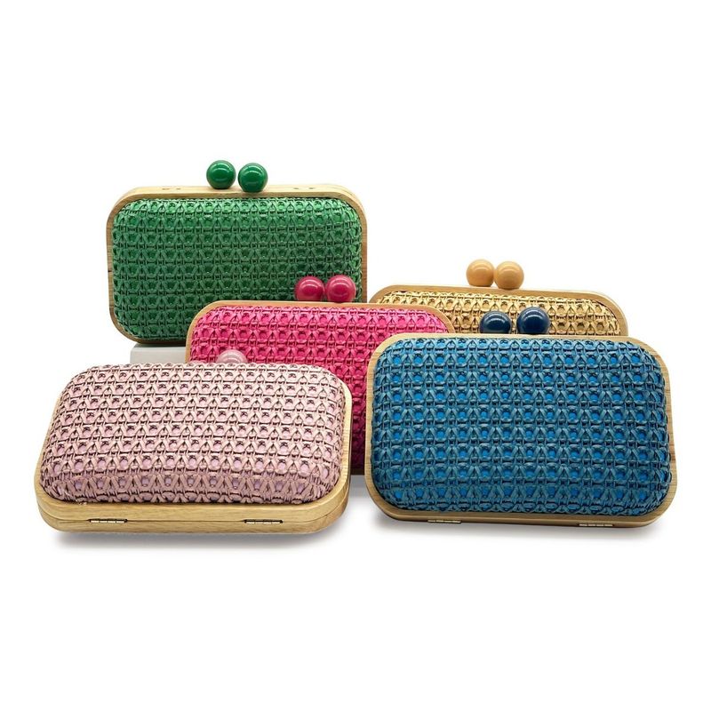 2025 Summer Main New Wooden Evening Banquet Socialite Handheld Straw Fashion Small Square Bag_voghion.com