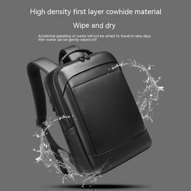 Nueva mochila de negocios de cuero genuino para hombres, mochila de gran capacidad, mochila de piel de vaca para ordenador_voghion.com