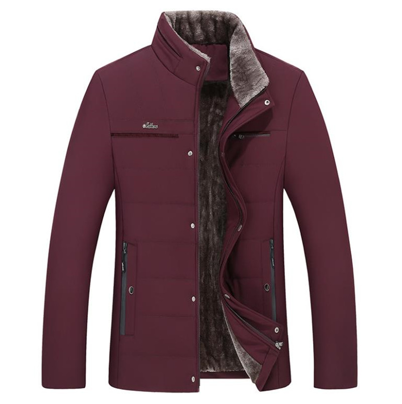 Winter Men's Jacket Warm Fleece Business Casual Stand-up Collar Jacket Parker Thick Coat -30 Degrees Warm Fur Collar_voghion.com