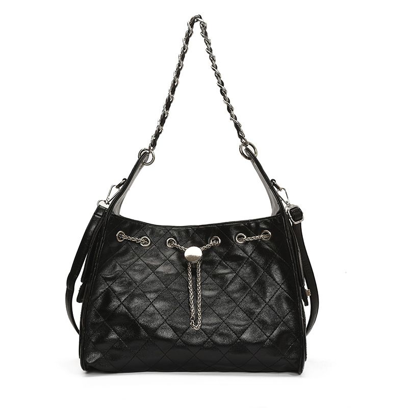 Borsa a tracolla trapuntata monospalla sottobraccio 2025, grande capacità, alla moda, con coulisse e catena, per donna_voghion.com