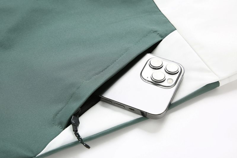 Slim-Fit-Kapuzenjacke für Herren – Leichte Polyester-Windjacke mit Stehkragen für Outdoor- und Freizeitkleidung (Grün, Blau)_voghion.com