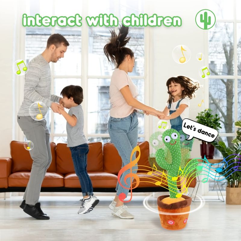 Tanzender Kaktus für Babys, Sprechendes Kaktusspielzeug, Zappelnder Singender Kaktus, Wiederholen Sie, was Sie sagen, Spielzeug für Jungen, Plüsch-Elektro-Sprechkaktus, Baby-Mädchen, 15 Sekunden_voghion.com