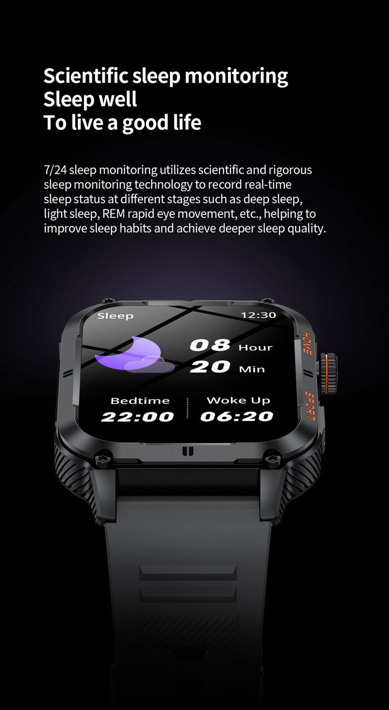 Erkekler için Kare Bluetooth Saat Çok Fonksiyonlu Spor Su Geçirmez Müzik Hava Durumu Kamera Saati_voghion.com