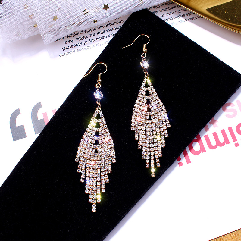 Orecchini da donna Celebrità di Internet con personalità versatile in stile coreano orecchini lunghi con nappe orecchini orecchini a bottone_voghion.com