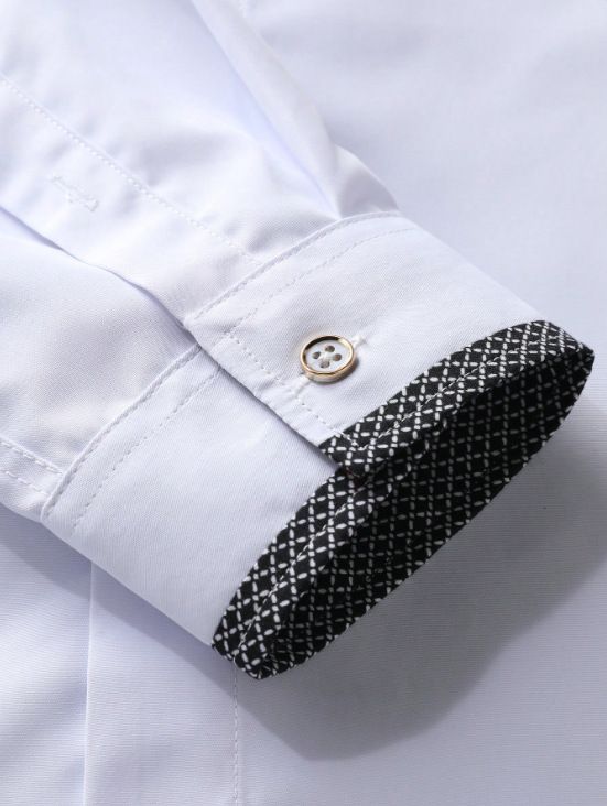 Camicia da uomo slim casual business alla moda, a maniche lunghe, con colori coordinati, nuova moda da strada_voghion.com