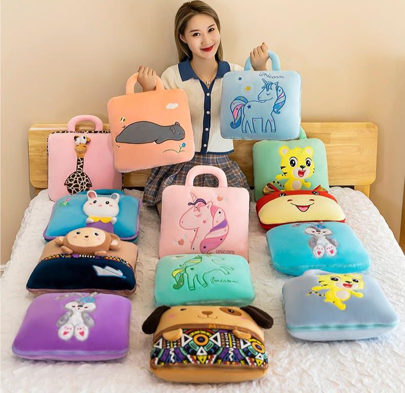 Piumino pieghevole per auto, cuscino doppio uso per pisolino da ufficio, cuscino piccolo, cuscino, coperta per auto, 2 in 1_voghion.com