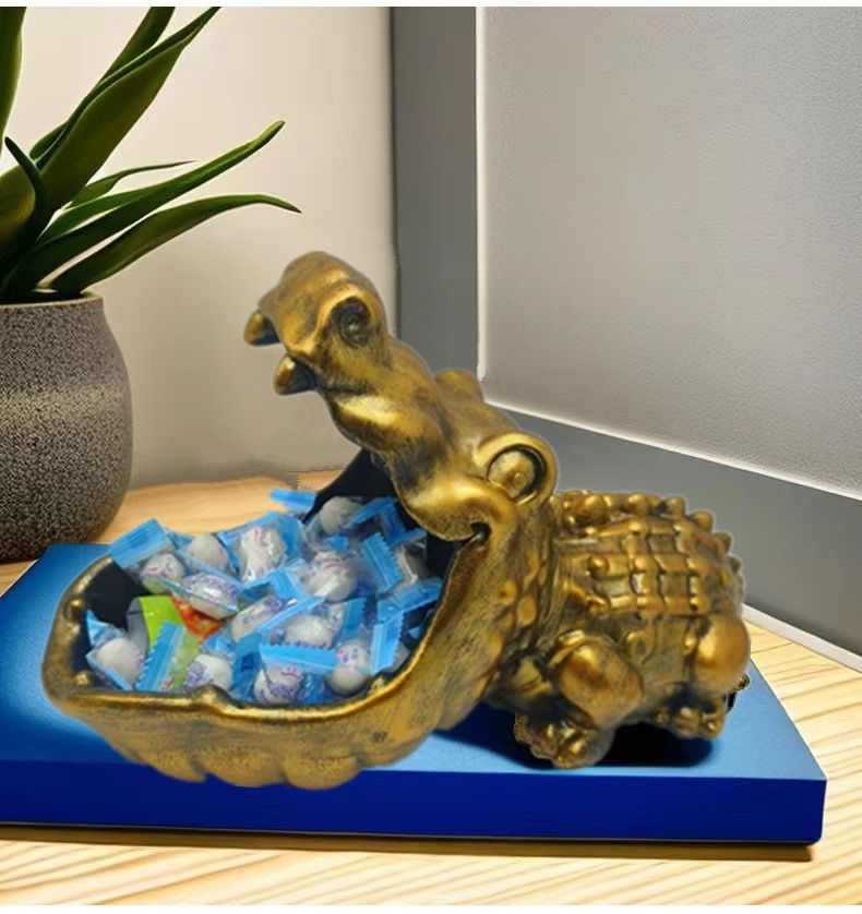 Nordic Entryway Cabinet Ornament Crocodile Animal Craft Personalized Key Candy Storage Living Room Decoration_voghion.com