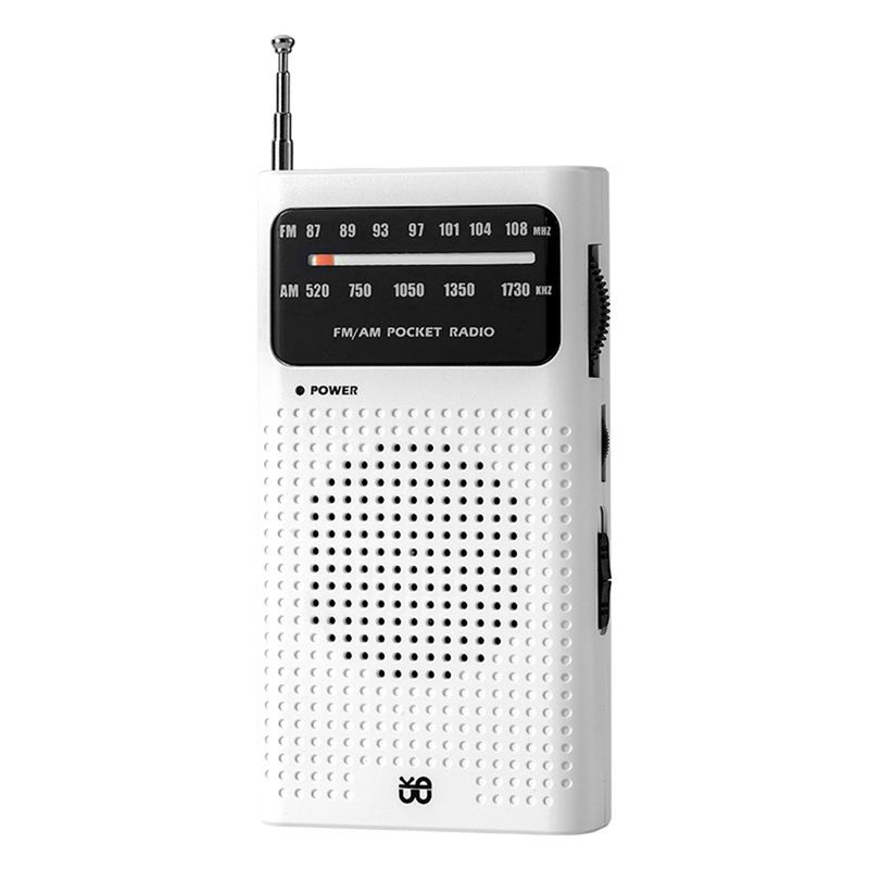 Radio analogica AM FM a banda completa alimentata a batteria, lettore radio compatto AUX da 3,5 mm con antenna telescopica per corsa e campeggio_voghion.com