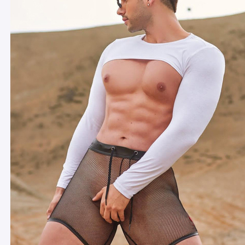 Men's Clothing Sun protection sleeve quick-drying T-shirt Fitness training clothes running clothes long sleeve high elastic tights_voghion.com