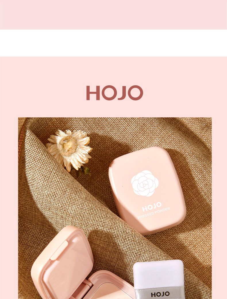 HOJO8108 camellia gauze honey powder matte mist surface natural concealer student dry wet dual-use makeup foundation_voghion.com