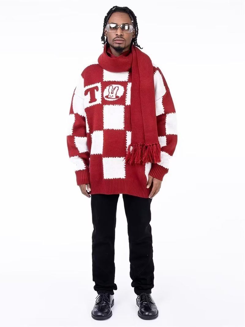 Men's Chunky Knit Sweater - Winter Oversized Korean & Japanese Style Pullover | Loose Fit Cable Crewneck | Ins Trendy Streetwear | Hot Search (M-XXL)_voghion.com