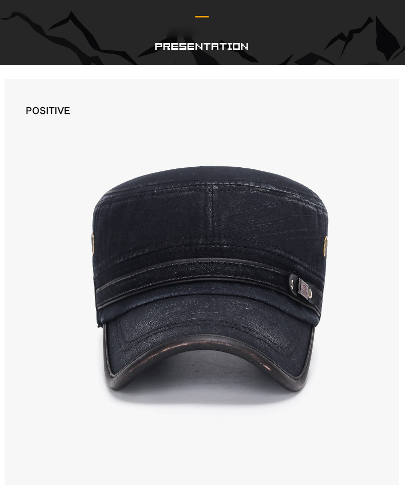 D & T-Sombrero a la moda para hombre y mujer, gorra Unisex con borde de cuero plano, sombrero militar Retro descolorido, sombrero de algodón flameado ajustable, novedad de 2021_voghion.com