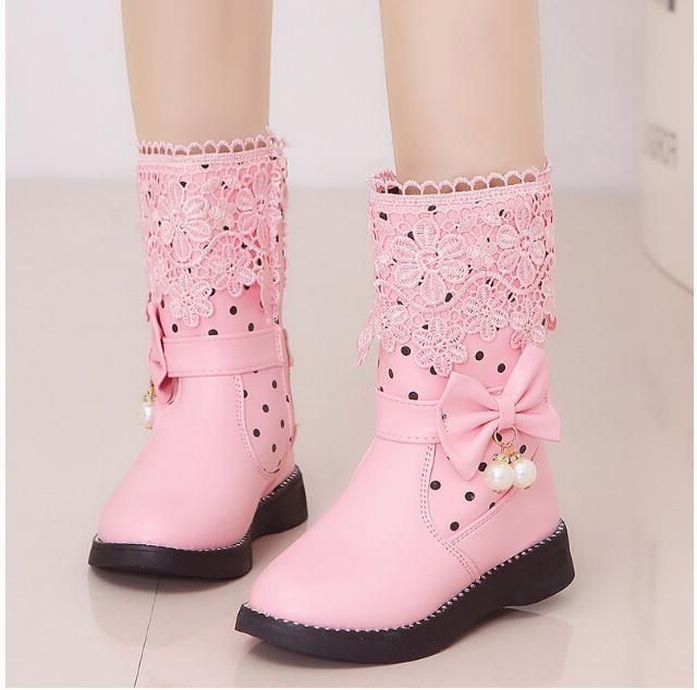 Scarpe invernali da bambina, stile coreano, con lacci, in cotone spesso, per bambini, modello Snow 18, stivali da studente_voghion.com