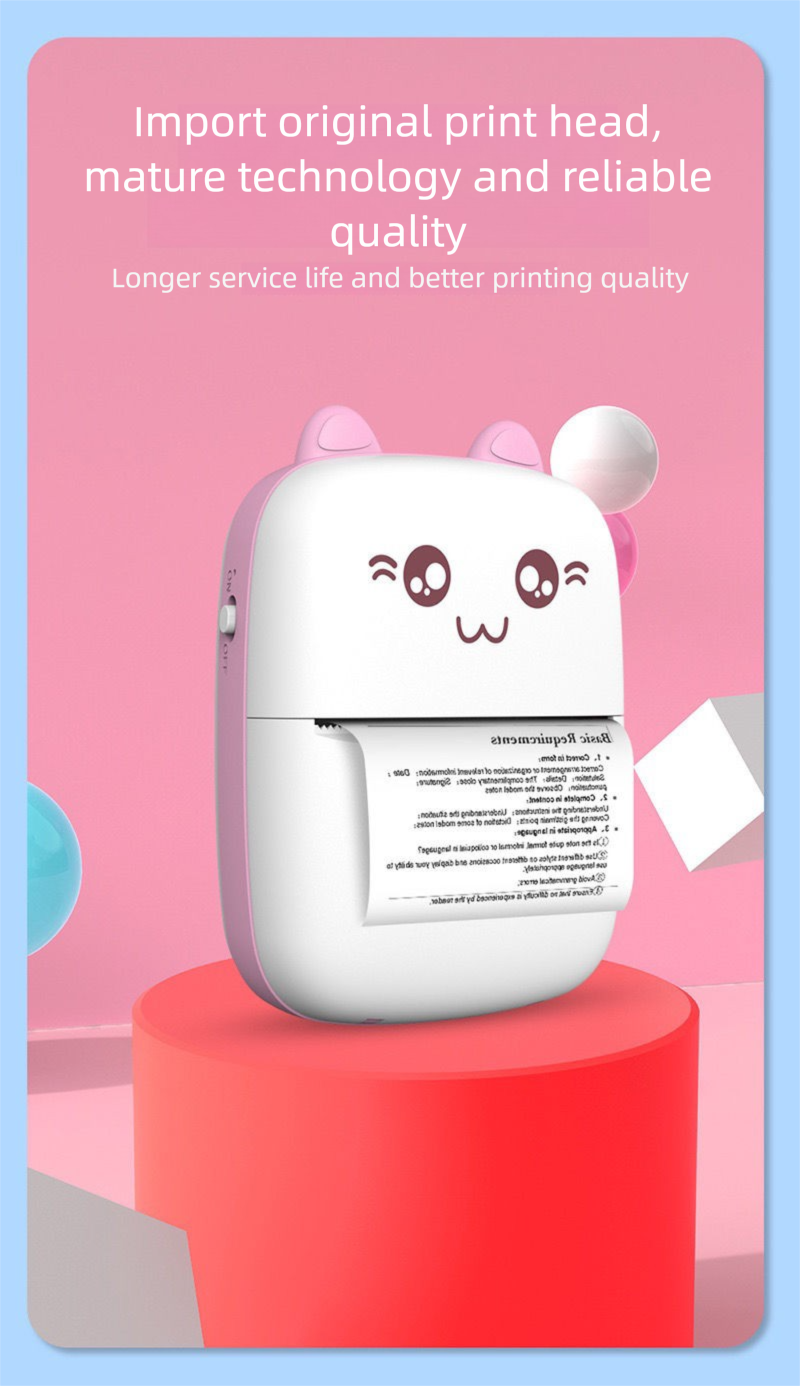 Error Correction Printer Adhesive Label Thermal Meow Machine Children Student Gift Photo Wireless Portable_voghion.com