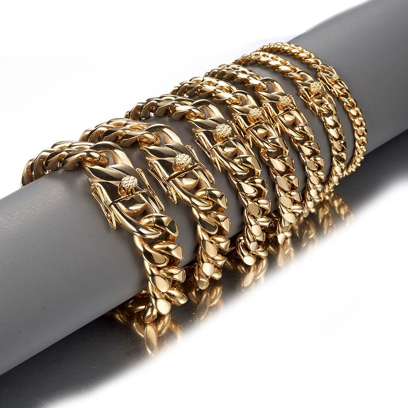 Bracciale a catena cubana in acciaio inossidabile, accessori alla moda per gioielli da uomo_voghion.com
