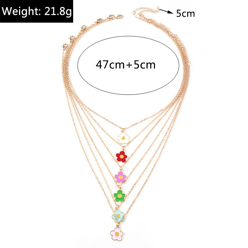 1 pz. Collana con sorriso smaltato adorabile per donne, collane con ciondolo a forma di fiore colorato, orecchini, ragazze, bambini, regali di compleanno_voghion.com