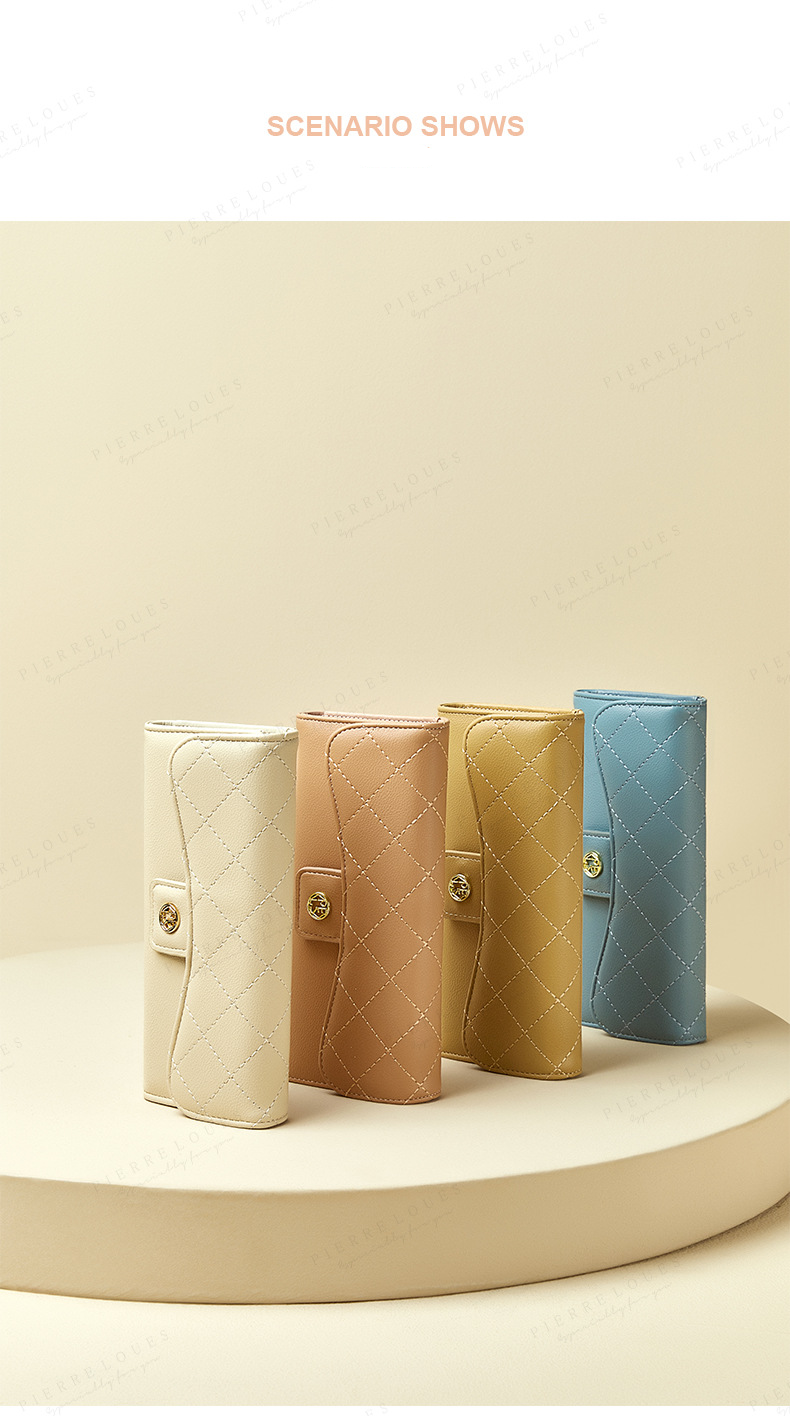 2024 New Wallet Long Women's Fashion Small Fragrant Wind Lingge Wallet Multi Functional Women's Handbag_voghion.com