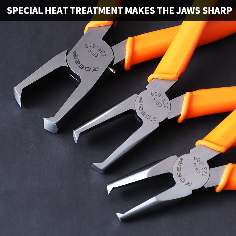 Plastic Cutting Pliers 90 Degree Double-Edged CR-V Tip Cutter Nipper with 4/6/8/10mm Flush Jaw for Sprue Burrs Cutting Hand Tool_voghion.com