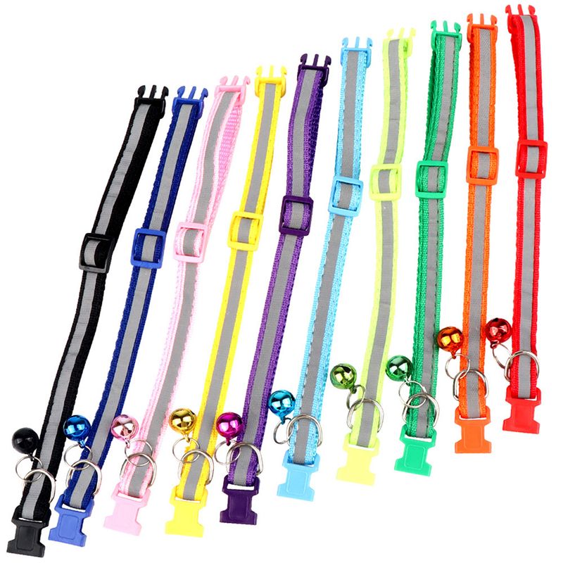Reflective Patch Cat Dog Bell Pet Light-Up Collar_voghion.com